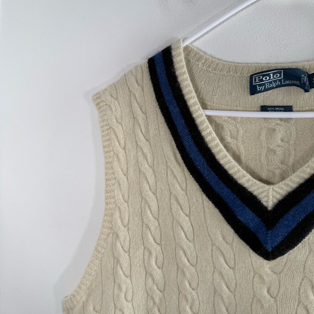 Polo Ralph Lauren Sweater Vest Wool Silk Cashmere Rowing Cricket Tennis XL Tall - Picture 7 of 12